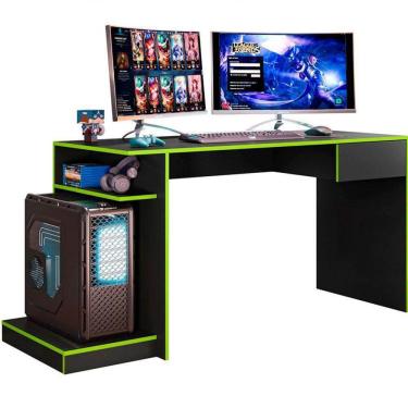 Imagem de Mesa Para Computador Gamer Mobler Cor Preto com Verde