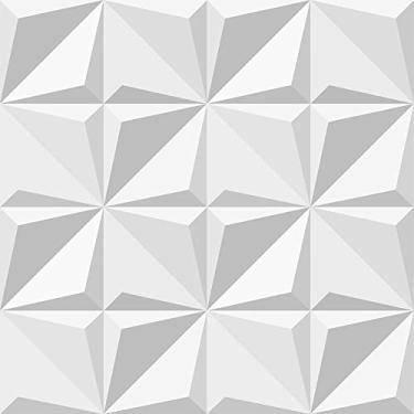 Imagem de Papel De Parede 5m Adesivo Geométrico Efeito Gesso Branco