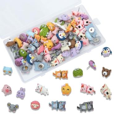 Imagem de SUBANG 50 peças de alfinetes de animal para quadro de cortiça gato pinos decorativos para polegares fofos para foto parede mapa quadro de avisos escritório casa