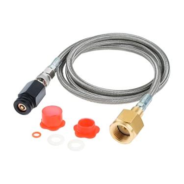Imagem de ETERMETA Mangueira adaptadora de CO2 para máquina de refrigerante, mangueira adaptadora CGA320 para TR21-4 com aço inoxidável de alta pressão (152 cm), compatível com Jet, Aqua Fizz, OneTouch Soda