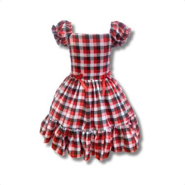 Imagem de Vestido Festa Junina Xadrez Infantil Várias Estampas Caipira - Pequeno