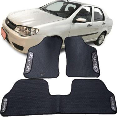 Imagem de Jogo tapete emborrachado do fiat siena  jogo com 3 peças inteiriço tra