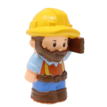 Imagem de Fisher-Price Replacement Part for Collectible Little People Dumptruck Lumber Yard Playset DFT45 - Replacement Construction Worker Dump Truck Driver with Beard and Hard Hat