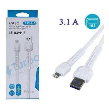 Imagem de Cabo Carregador Turbo Rápido 3.1a Usb IOS 2 Metros - IT Blue