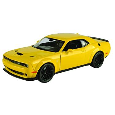 Imagem de 2018 Dodge Challenger SRT Hellcat Widebody Amarelo 1/24 Diecast Modelo de Carro por Motormax