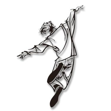 Imagem de Xedatric Arte de parede de metal dançarina dinâmica - Escultura inspirada no hip hop para decoração de quarto de menino adolescente, escultura de parede de dança moderna, decoração de parede de metal