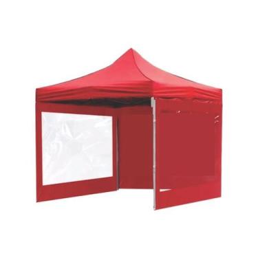 Imagem de Tenda Sanfonada Camping 4,5x3 PVC Vínilica - Goiânia Toldos, Vermelho,