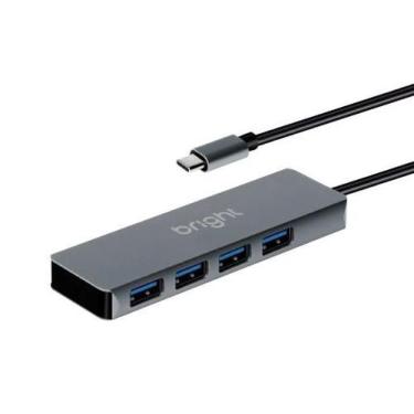 Imagem de Hub Usb-C Com 4 Portas Usb 3.0 Alta Velocidade Bright