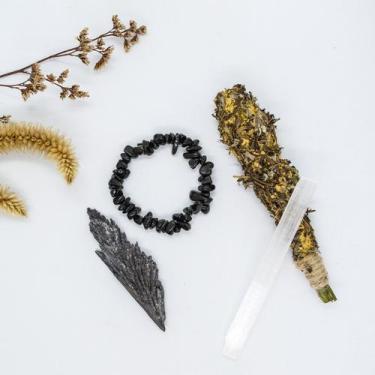 Imagem de Kit de Proteção Bastão de Defumação pulseira e pedras naturais - New I