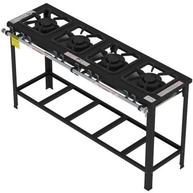 Imagem de Fogão Industrial Gastromaq 4 Bocas Duplas Baixa Pressão Fg304ld