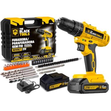 Imagem de Parafusadeira E Furadeira De Impacto 3/8 The Black Tools Tb21-pz Com 2 Baterias Bivolt E Acessorios