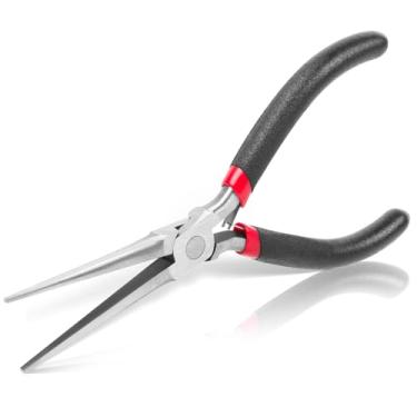 Imagem de Alicate de ponta de agulha, alicates de joias para embrulhar arame, artesanato e fabricação de joias, mini alicate de ponta longa com alças de aderência confortável, ferramenta de precisão para