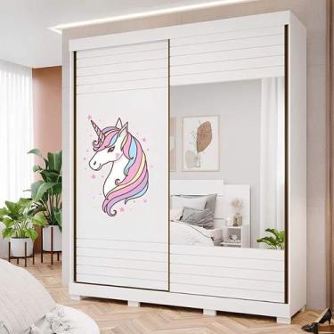 Imagem de Adesivo Para Guarda Roupa Unicórnio Mod03 - Lojinha Da Luc Adesivos