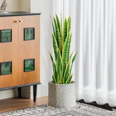 Imagem de Keeplush Planta de cobra amarela artificial de 91 cm de altura, plantas artificiais para ambientes internos e externos para decoração de canto, planta falsa Sansevieria em pé para casa, hotel, varanda