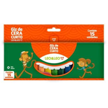 Imagem de Giz de Cera Curto 15 Cores 4459 - Leo e Leo