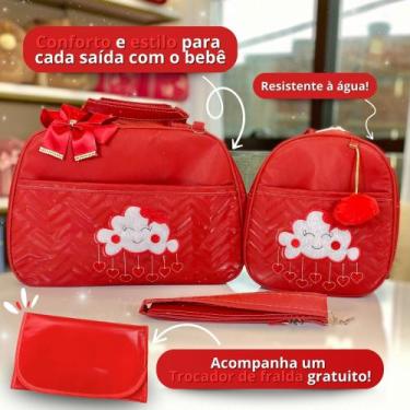 Imagem de Kit Bolsa Maternidade Mala para Bebê 2 peças Nuvem Mochila Passeio - F
