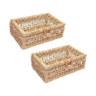 Imagem de Kit 2 Caixas Cestos de Palha Para Presentes Decoração