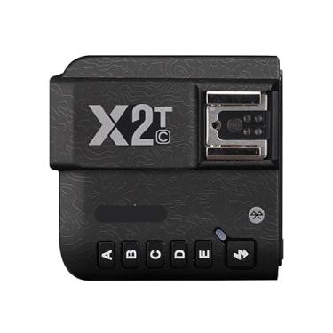 Imagem de Adesivo de flash de câmera antiarranhões para Godox X2T sem fio flash gatilho flash coat wrap película protetora corpo protetor capa de pele X 2T (contorno preto)