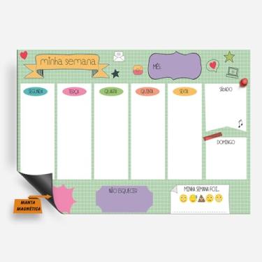 Imagem de Imã De Geladeira Porta Recados - Planner Magnético - Planejamento Mensal Semanal 20x30cm e 30x40cm (7, 30x40cm)