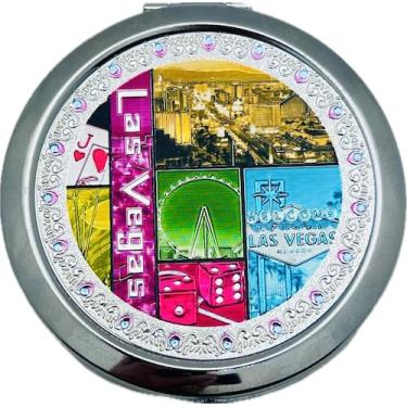 Imagem de Central Souvenir and Novelty LLC Espelhos compactos de Las Vegas, design multi-óleo Sin City (Colagem)