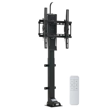 Imagem de CO-Z Elevador de TV motorizado para TVs de 32" a 57" até 75 kg e 400 x 400 VESA, suporte de TV ajustável em altura e suporte de parede com controle remoto 30° inclinação 120° giratório, elevador automático de TV para escritório em casa