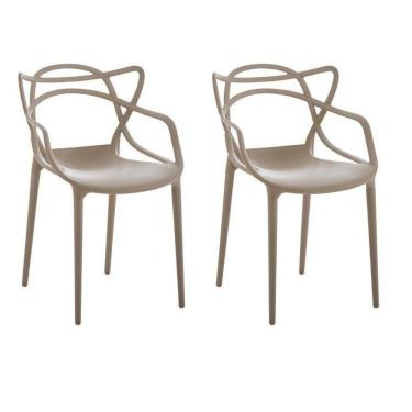 Imagem de Kit 2 Cadeiras Allegra Flex 85cmx54cmx56 Cm Nude
