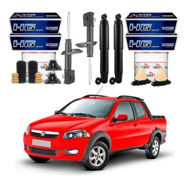 Imagem de Kit Amortecedor Dianteiro Traseiro Strada 1.6 2008 A 2015 - Nakata