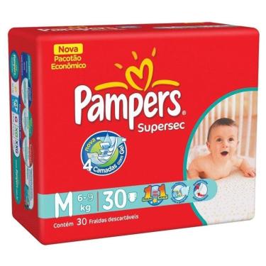 Imagem de Fralda Descartável Pampers Supersec Pacotão M 30 Unidades