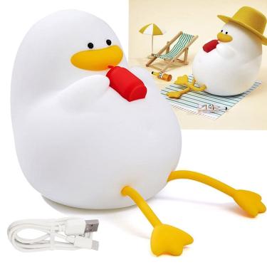 Imagem de Luminaria Abajur Mesa Led Patinho Fofo Muda de Cor Touch Recarregavel USB Iluminaçao Decoraçao Cassa Quarto Sala