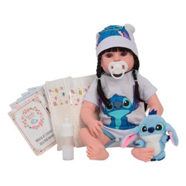 Imagem de Bebê Reborn Boneca Silicone Morena Olhos Castanhos + Itens - Cegonha R