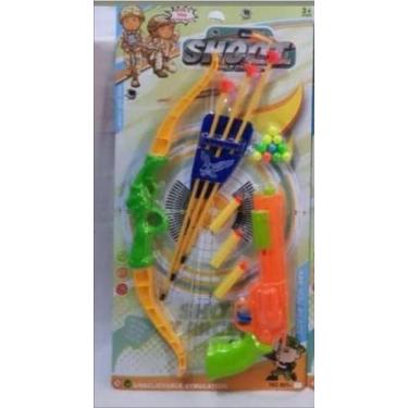 Imagem de Brinquedo Infantil Arco E Flecha Arma Arminha Pistola Lançador Lançar 