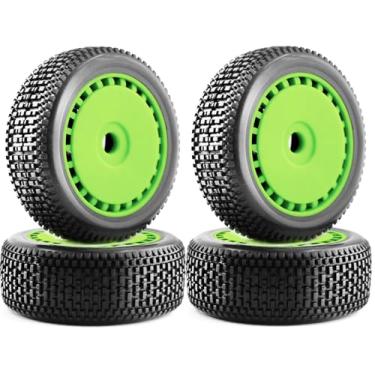 Imagem de 1/8 RC Off-Road Buggy Racing Tires and Wheels 17mm Hex RC Tires with Foam Inserts for ARRMA 1/8 Typhon 3S/6S Losi 8IGHT HSP Hyper HongNor FS Racing KYOSHO MP10 MP9 MP9e Neo.(4PCS/Set)