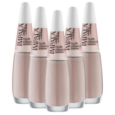 Imagem de Kit 5 Esmaltes Coleção A Cor da Sua Moda Cor Nude Clássico Impala