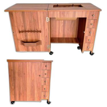 Imagem de Gabinete Luxo c/ Gaveteiro p/ Máquina de Costura - 5 Gavetas - Star Co