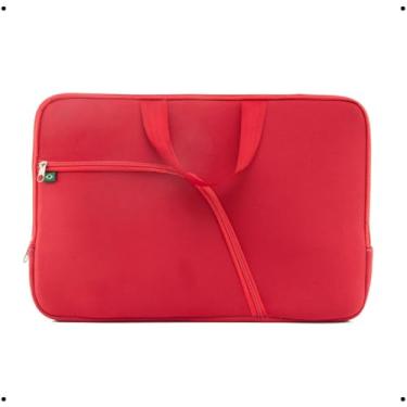 Imagem de Capa Case Luva Para Notebook Vermelha14,1 Polegadas, com Bolso, Impermeável, Anti-impacto e Bem Reforçada. - MGA Store