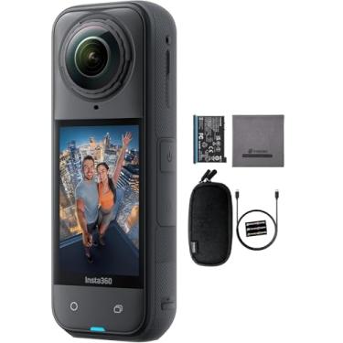 Imagem de Insta360 X5 – Câmera de capacete de ação fotográfica à prova d'água 8K 360 de 72 MP com sensor de 1/3.3 cm, lentes substituíveis pelo usuário com desempenho de pouca luz para esportes, viagens