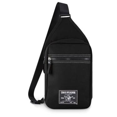 Imagem de True Religion Bolsa tiracolo masculina – Bolsa tiracolo casual para homens, pequena bolsa tiracolo masculina de viagem, Preto, One Size, Transversal