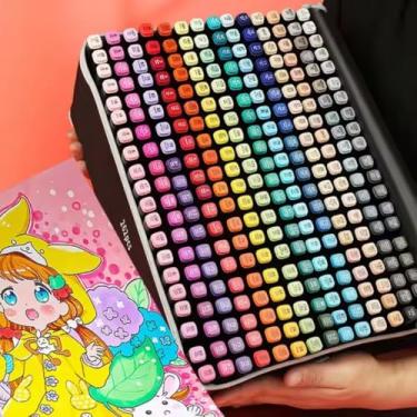 Imagem de Caneta Touch Ponta Dupla 2 em 1 – 262 Cores Vibrantes | Precisa e Versátil para Desenho, Escrita e Pintura Digital