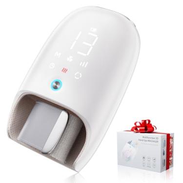 Imagem de NOWWISH Massageador de mão com calor e compressão, massageador elétrico sem fio para alívio de artrite e túnel do carpo, 6 modos e 6 intensidades, aquecimento de grafeno, terapia fria/quente, presente