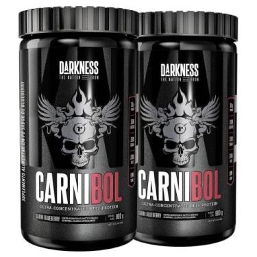 Imagem de Kit 2 Carnibol Proteina Isolado Blueberry 900G - Darkness