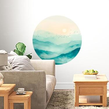 Imagem de Adesivo Lavável Aquarela 21 Círculo Decorativo Para Parede Ideal Para Salas Escritórios Quartos Studios