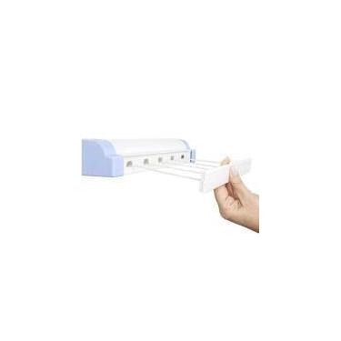 Imagem de Varal Retrátil Automático Rotoplex Branco 5 Cordas - Secalux
