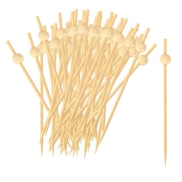Imagem de Nishiyuenyi 200 Peças de Palitos de Bambu para, Palitos de Dente, Espetos de Comida, Bolas Decorativas para Festas em Casa, Bolo, Churrasco