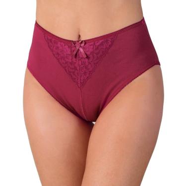 Imagem de Kit 10 Calcinhas Plus Size Cintura Alta Cotton Algodão com Detalhe Em Renda Lingerie Calçola Senhora Cós Alto Conforto