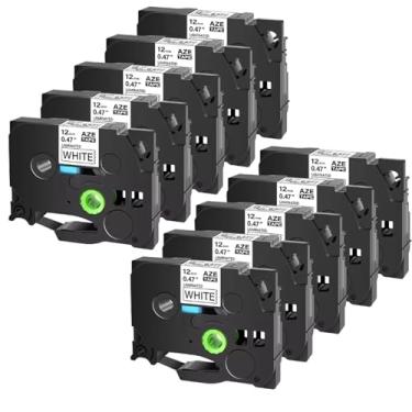 Imagem de OGOUGUAN Refil de fita adesiva compatível com fita adesiva Brother PTouch TZ TZe Tape 12 mm 0,47 branco laminado 1/5.1 cm preto sobre branco TZe-231 TZE231 para PT-D210 D220 H110 D410 P710BT H111