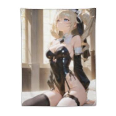 Imagem de LIEGBMEU Tapeçaria sexy para meninas anime 76,2 x 101,6 cm arte de colcha de parede decoração de tapeçaria caprichosa AF120
