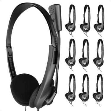 Imagem de Kit com 10 Fone Headset com Microfone Call Center Telemarketing - Lelo