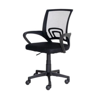 Imagem de Cadeira De Escritório Basic Diretor Estofado Tela Mesh Base Giratória Preta Altura Ajustável