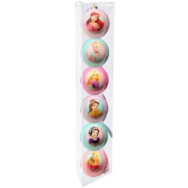 Imagem de Bola de Natal Princesas 6 cm em Tom Pastel Arvore de Natal Infantil Ki