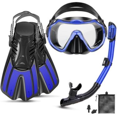 Imagem de Equipamento de mergulho CTSAYTL 4 em 1 com aletas de máscara e snorkel